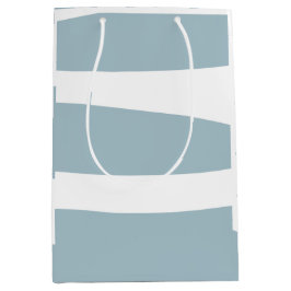 ダックエッグと白のアブストラクト ミディアムペーパーバッグ