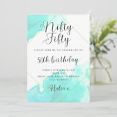 ダックエッグターコイズ50thバースデーパーティーへの招待 招待状 (スタンド正面)