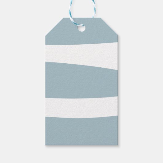 ダックエッグブルーとホワイトの抽象的なデザイン ギフトタグ (正面)