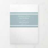 ダックエッグブルーモダンズ結婚スイート 三つ折り招待状 (カバー)