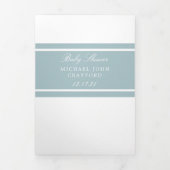 ダックエッグブルーモダンベビーシャワースイート 三つ折り招待状 (カバー)