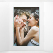 ダックエッグブルーモダンベビーシャワースイート 三つ折り招待状 (内部中)