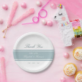 ダックエッグブルーモダン結婚ズ ペーパープレート (パーティー)