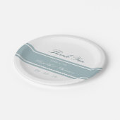ダックエッグブルーモダン結婚ズ ペーパープレート (アングル)