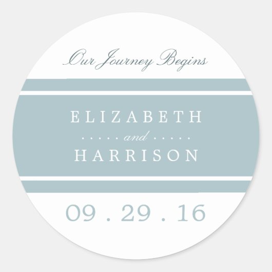 ダックエッグブルーモダン結婚ズ ラウンドシール (正面)