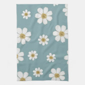 ダックエッグブルー(デイジー付き)、オリジナルパターン キッチンタオル (縦)
