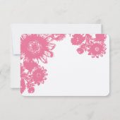 ダックエッグブルー&ピンクヴィンテージ花結婚式RSVP 出欠カード (裏面)