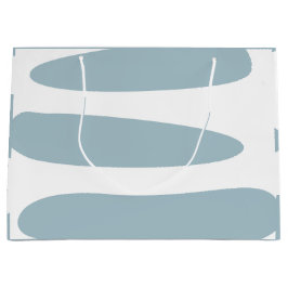 ダックエッグブルー＆ホワイトアブストラクト ラージ ギフトバッグ