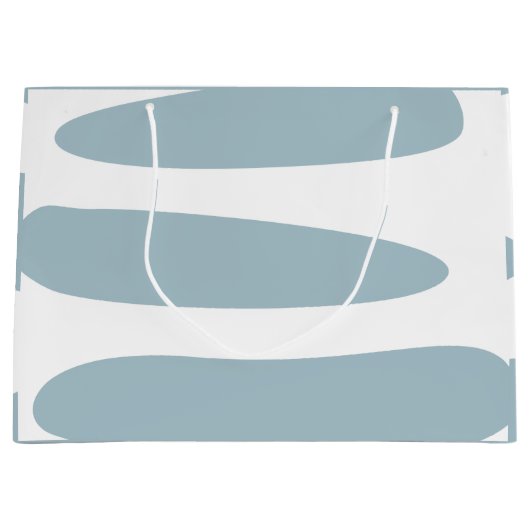 ダックエッグブルー＆ホワイトアブストラクト ラージ ギフトバッグ (正面)