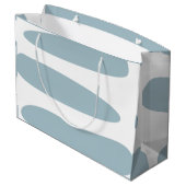 ダックエッグブルー＆ホワイトアブストラクト ラージ ギフトバッグ (裏面アングル)