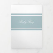 ダックエッグブルー， 3フォトコラージュベビー誕生 三つ折り案内状 (カバー)