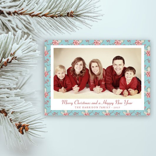 ダックエレガントエッグブルーホリー写真 シーズンカード