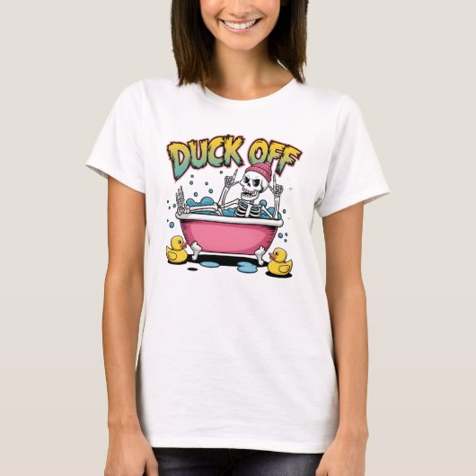 ダックオフ 面白いスケルトンデザイン-61161 Tシャツ (正面)