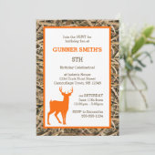 ダックカモフラージュ/迷彩柄バック誕生日パーティー 招待状 (スタンド正面)