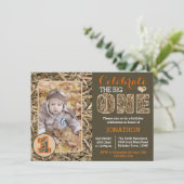 ダックカモ/カモフラージュ 1歳の誕生日パーティー 招待状 (スタンド正面)