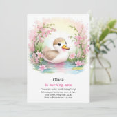 ダックガールファースト誕生日招待状 招待状 (スタンド正面)