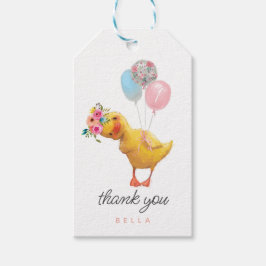 ダックギフトラベル、フローラダッククリング誕生日メッセージカード ギフトタグ