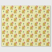 ダッククリスマスウィンターアニマルズホリデーアヒル ラッピングペーパー (フラット)