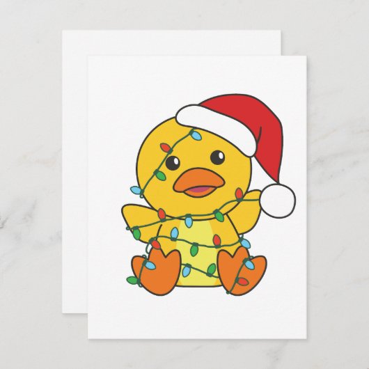ダッククリスマスウィンターアニマルズホリデーダック シーズンカード (正面/裏面)