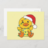 ダッククリスマスウィンターアニマルズホリデーダック シーズンポストカード (正面/裏面)