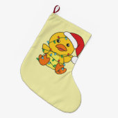 ダッククリスマスウィンターアニマルズホリデーダック ラージクリスマスストッキング (正面 (吊り時))