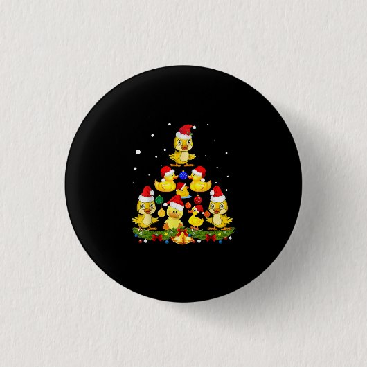 ダッククリスマスツリー 缶バッジ (正面)