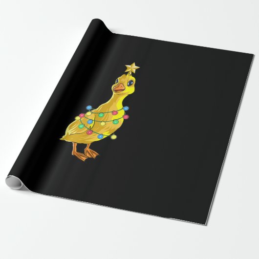 ダッククリスマスツリーTライトデコールスターギフトクリスマス ラッピングペーパー (アンロールド)