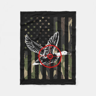 ダッククール狩りデザイン男性へウィメンワイルドライフデュュ フリースブランケット