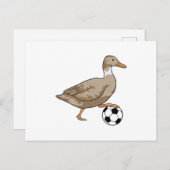 ダックサッカー選手サッカー ポストカード (正面/裏面)