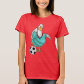 ダックサッカー選手サッカー Tシャツ (正面)