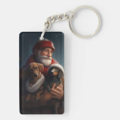 ダックシュントとサンタクロースフェスティバルクリスマス キーホルダー (裏面)