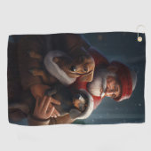 ダックシュントとサンタクロースフェスティバルクリスマス ゴルフタオル (横)