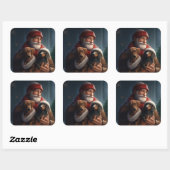 ダックシュントとサンタクロースフェスティバルクリスマス スクエアシール (シート)