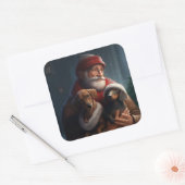 ダックシュントとサンタクロースフェスティバルクリスマス スクエアシール (封筒)