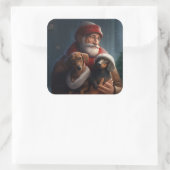 ダックシュントとサンタクロースフェスティバルクリスマス スクエアシール (バッグ)