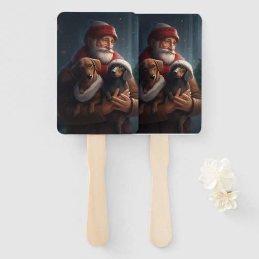 ダックシュントとサンタクロースフェスティバルクリスマス ハンドファン (正面&裏面)