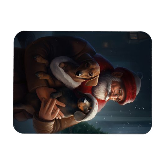 ダックシュントとサンタクロースフェスティバルクリスマス マグネット (横)