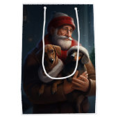 ダックシュントとサンタクロースフェスティバルクリスマス ミディアムペーパーバッグ (裏面)