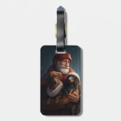 ダックシュントとサンタクロースフェスティバルクリスマス ラゲッジタグ (裏面縦)