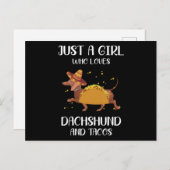 ダックシュントとタコスが大好きな女の子 ポストカード (正面/裏面)