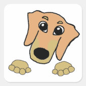 ダックシュントの子犬と日焼け覗き漫画 スクエアシール (正面)