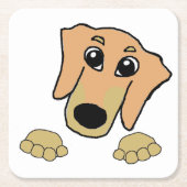 ダックシュントの子犬と日焼け覗き漫画 スクエアペーパーコースター (正面)