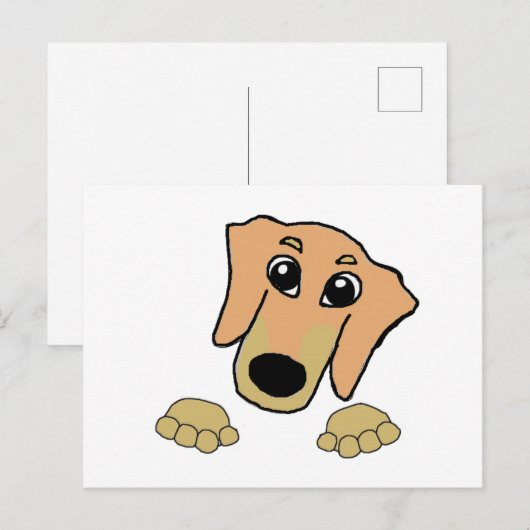 ダックシュントの子犬と日焼け覗き漫画 ポストカード (正面/裏面)