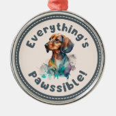 ダックシュントは全て苦労可能 メタルオーナメント (正面)