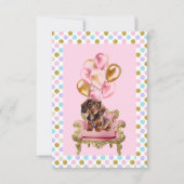 ダックシュント子犬の誕生日パーティー 招待状 (正面)