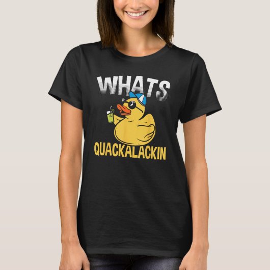 ダックジョークwhats Quackalackkin Quack Duks Rubber D Tシャツ (正面)