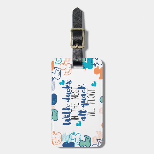 ダックスおもしろいアンドクアックフロートパンズ引用文デザイン ラゲッジタグ (正面縦)