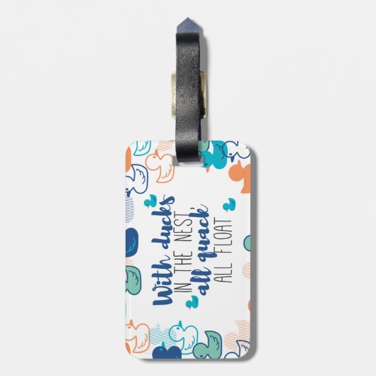 ダックスおもしろいアンドクアックフロートパンズ引用文デザイン ラゲッジタグ (裏面縦)