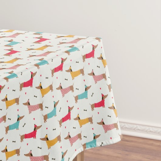 ダックスインセーターのホリデーパターン テーブルクロス (インサイチュ)