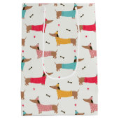 ダックスインセーターのホリデーパターン ミディアムペーパーバッグ (裏面)